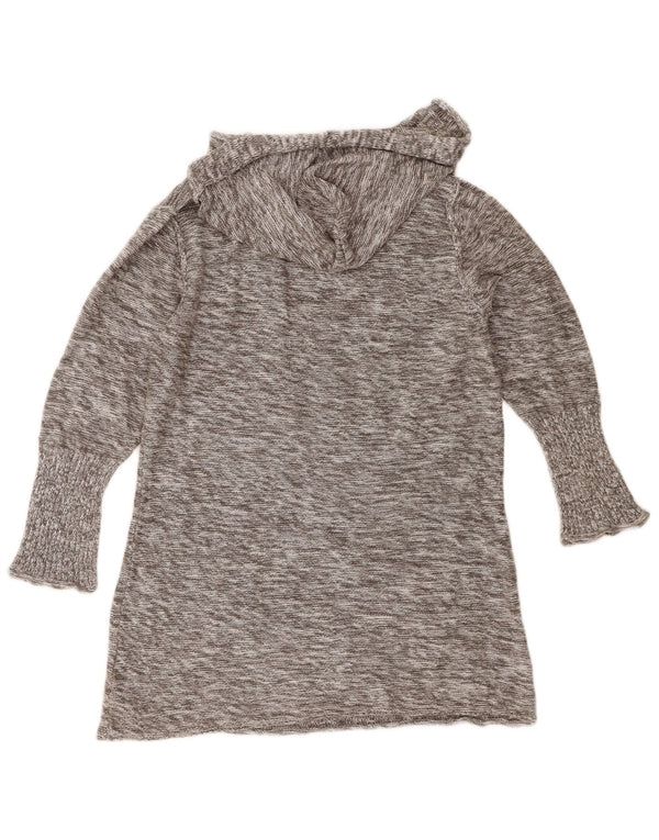 Pulover pentru femei Roxy, cu mâneci 3/4, cu glugă, cu decolteu în V, Marea Britanie 18 XL, pete gri