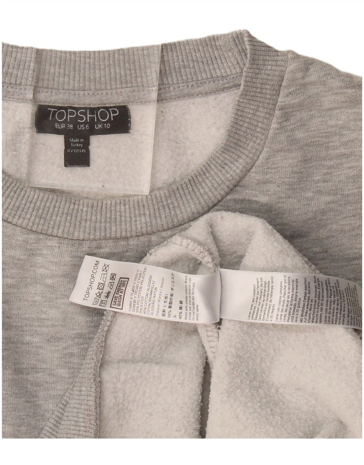 Pulover supradimensionat pentru femei Topshop UK 10 Poliester gri mic
