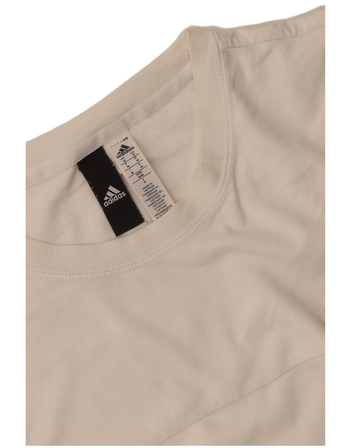 Tricou pentru bărbați Adidas Top mediu alb din bumbac color bloc