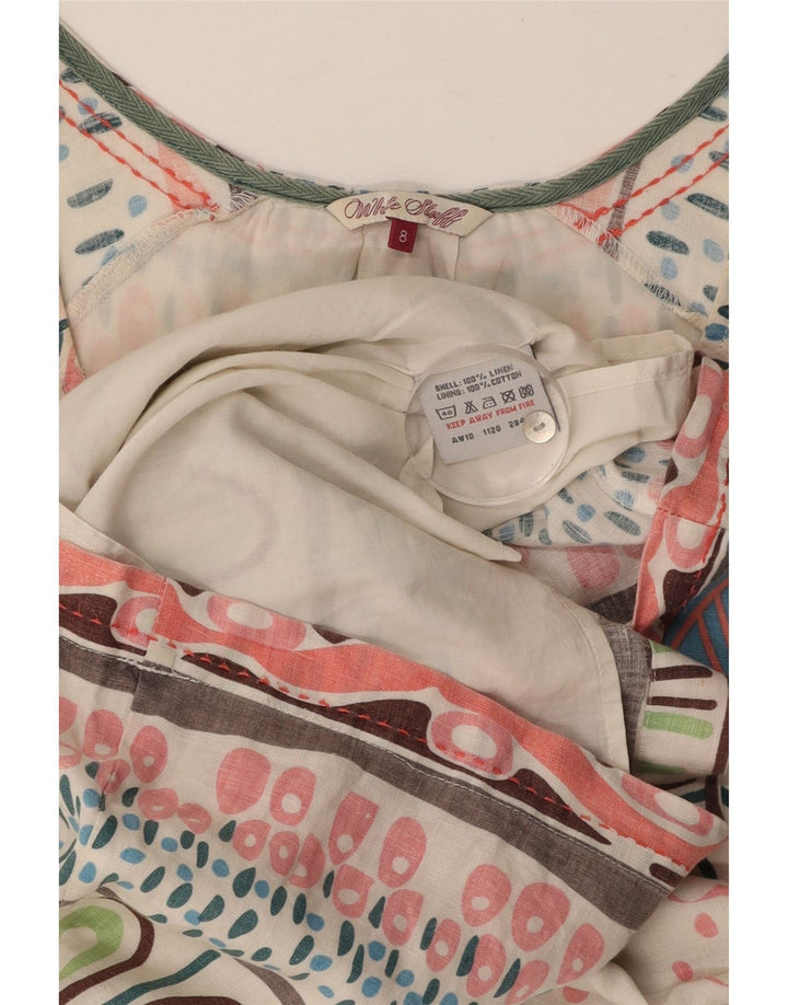 WHITE STUFF Rochie Schimbă pentru Femei UK 8 Mic, Alb, Floral In