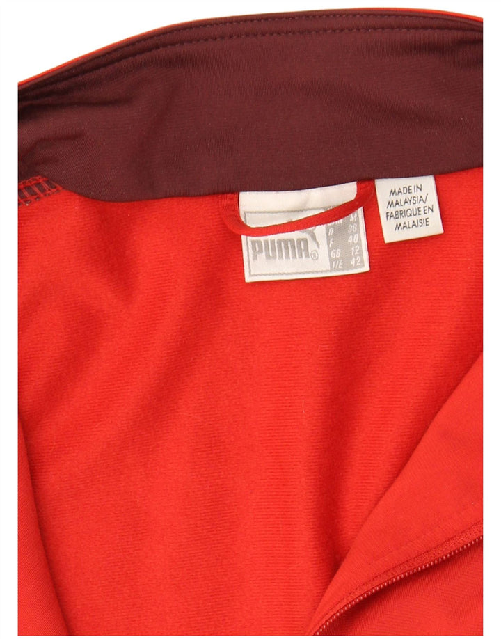 PUMA Womens Tracksuit Top Jacket UK 12 Medium  Red Colourblock Polyester