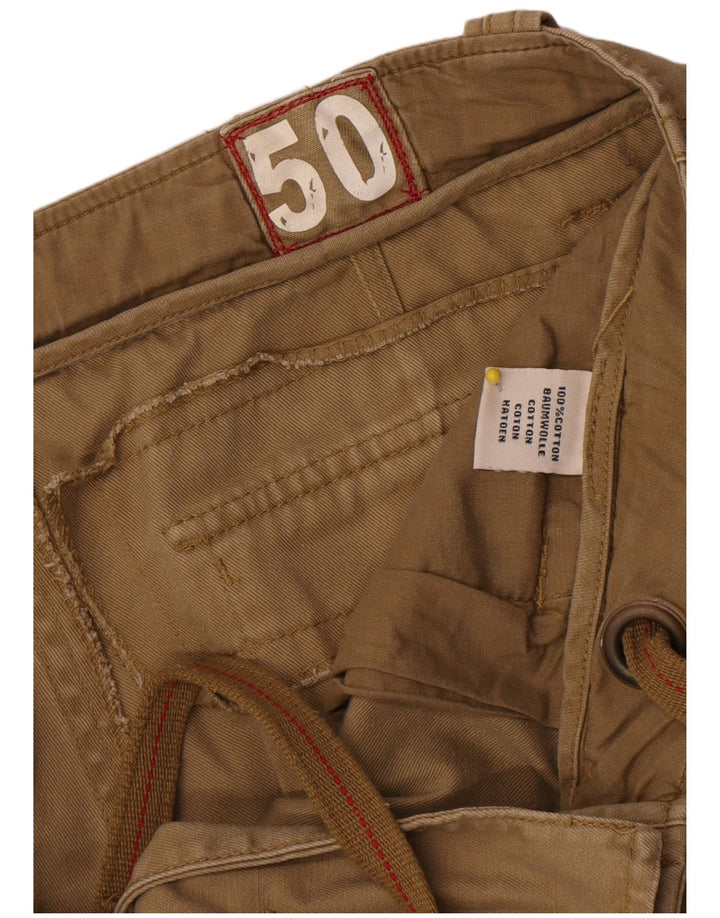 Pantaloni scurti cargo vintage pentru bărbați IT 50 Large W34 Brown Bumbac