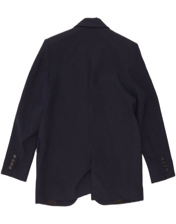 Blazer supradimensionat cu 2 nasturi Zara pentru femei UK 6 XS Viscoză bleumarin
