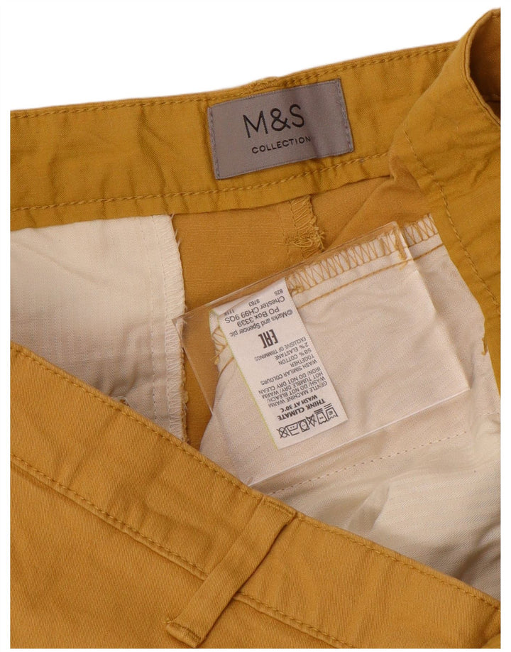 Pantaloni scurți chino pentru bărbați Marks & Spencer W36, bumbac galben mare