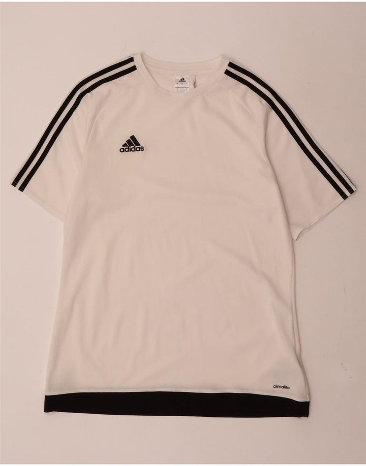 Tricou Adidas Climalite pentru bărbați Top mare, alb, poliester color bloc