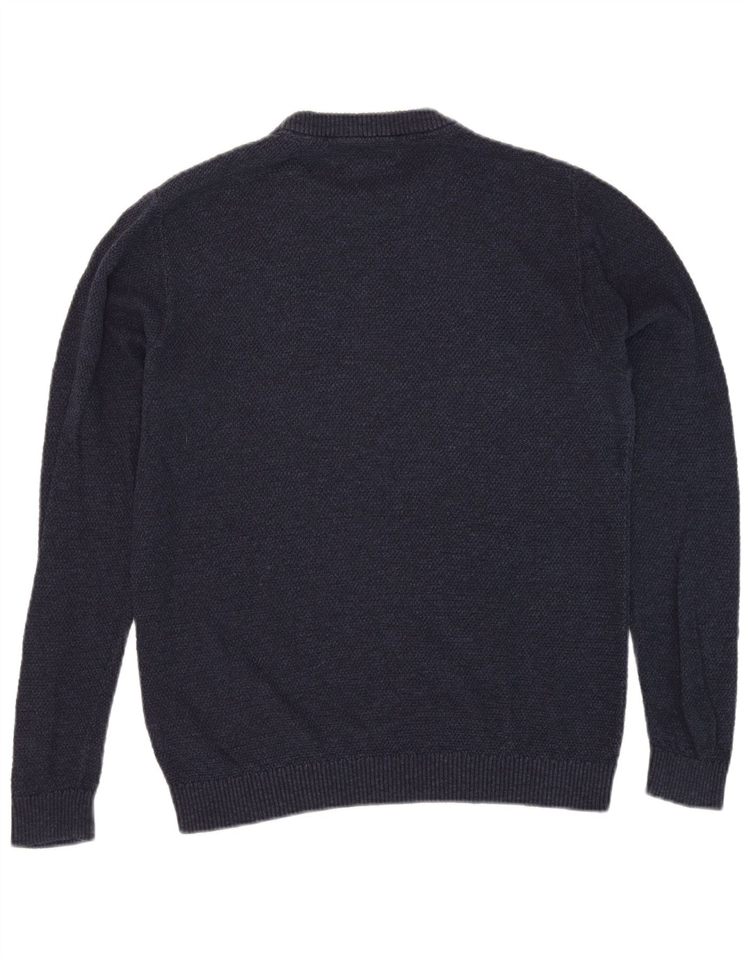 Pulover Jack & Jones pentru bărbați cu gât roșu, bumbac mediu albastru bleumarin
