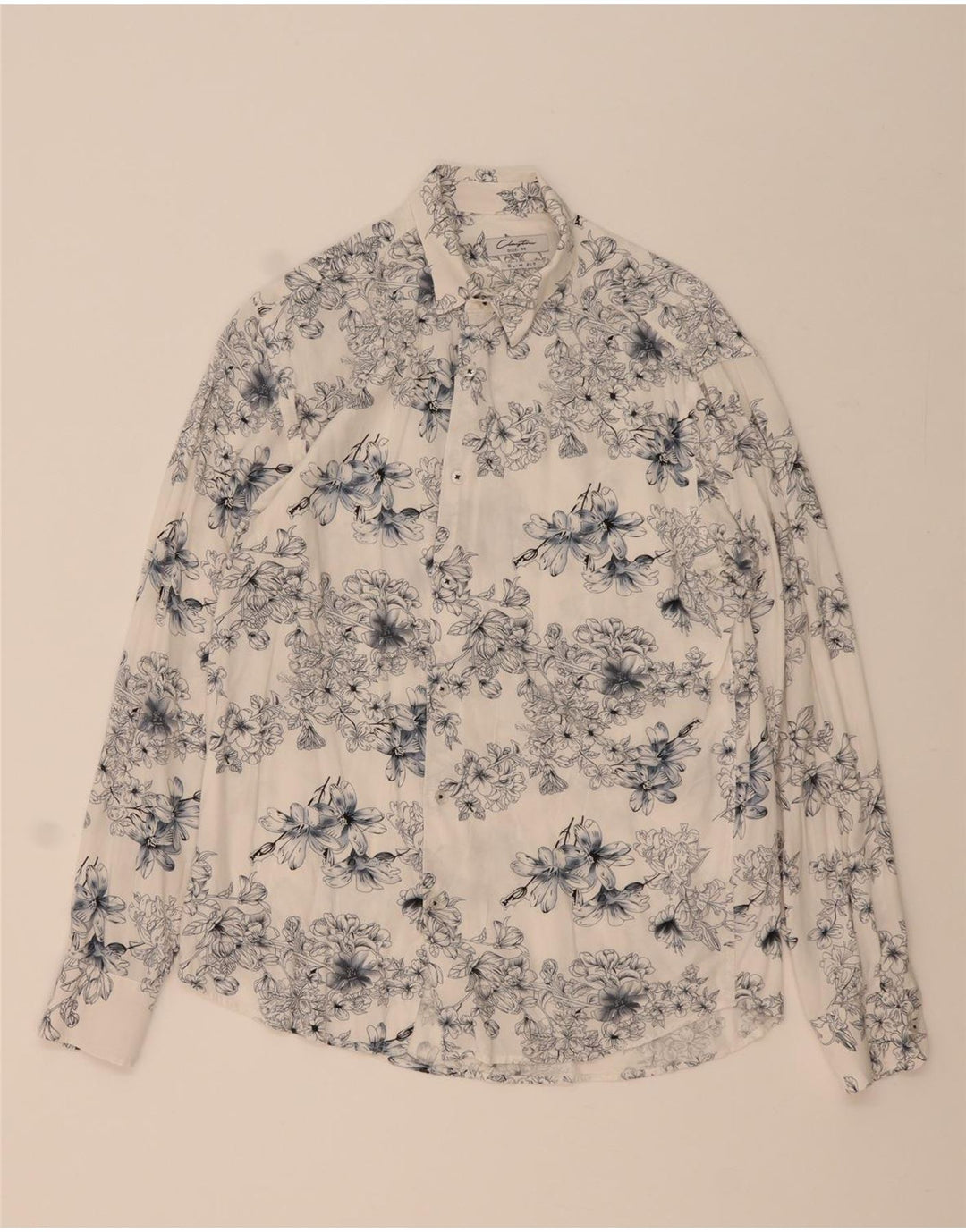 Cămașă Clayton Slim Fit pentru bărbați, viscoză, florală, albastră medie