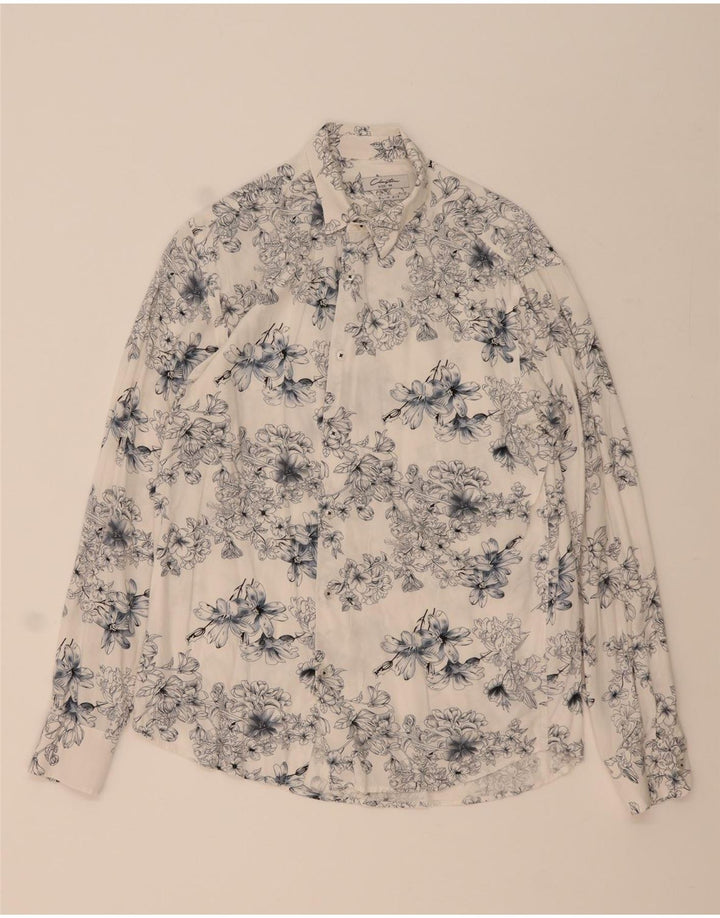 Cămașă Clayton Slim Fit pentru bărbați, viscoză, florală, albastră medie