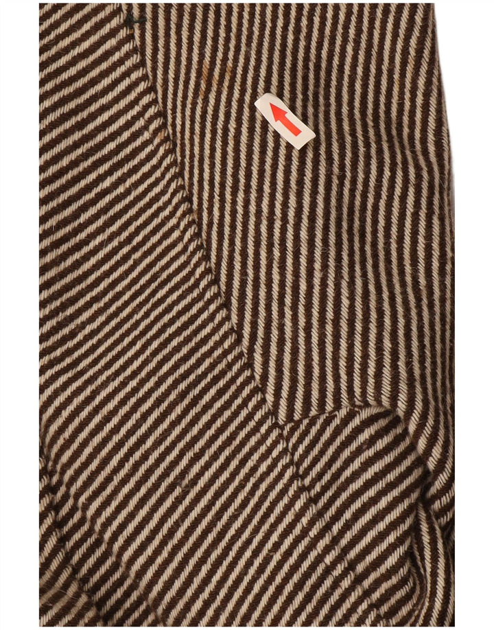 Pardesiu vintage pentru femei UK 14 Maro Mediu Pinstripe