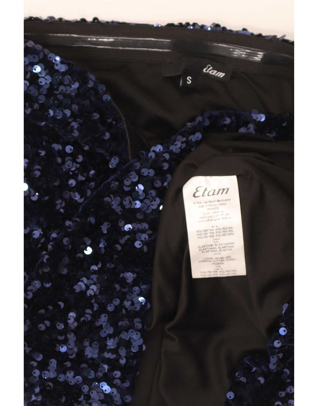 Top Crop fără bretele Etam pentru femei UK 10 Small, bleumarin, poliester