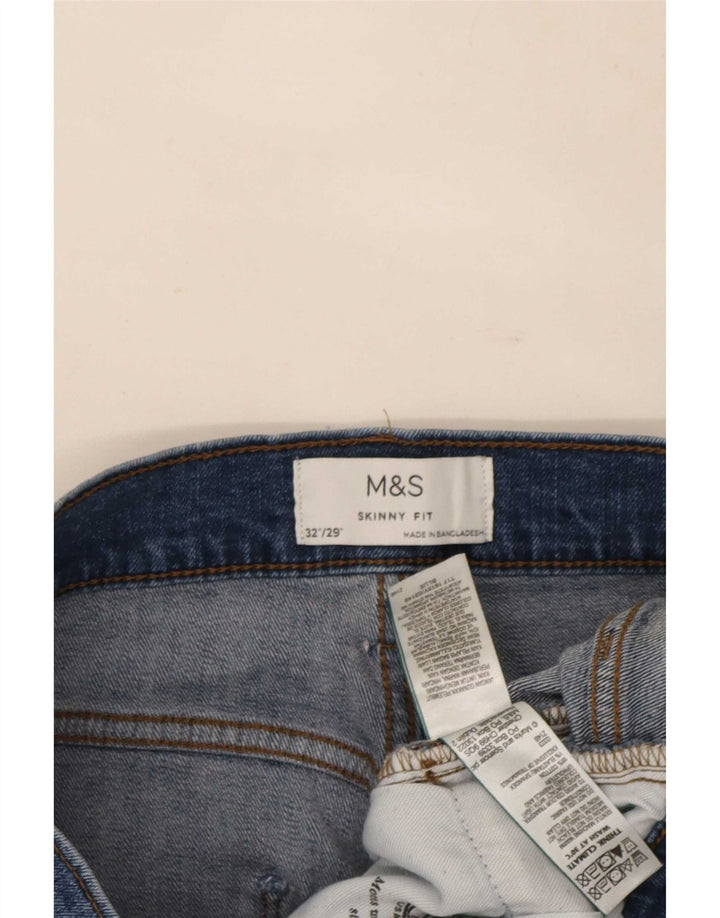 Blugi skinny pentru bărbați Marks & Spencer W32 L29 Bumbac albastru