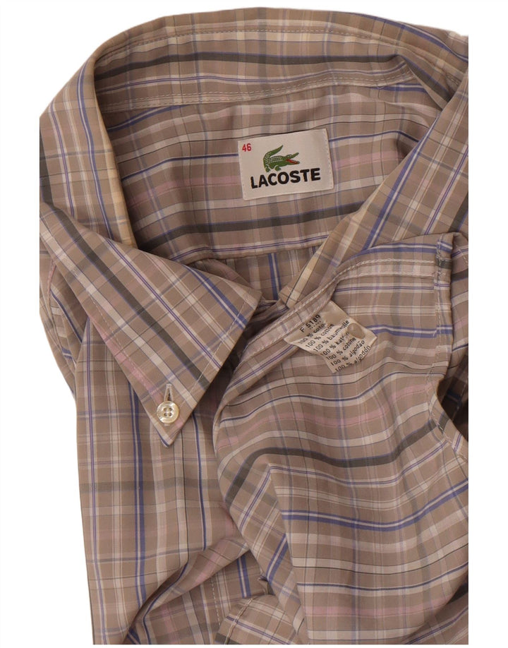 Cămașă pentru bărbați Lacoste Mărimea 46 2XL Bumbac cu carouri gri
