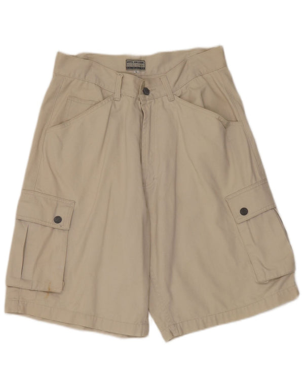 Pantaloni scurti cargo vintage pentru bărbați mari W30 bej