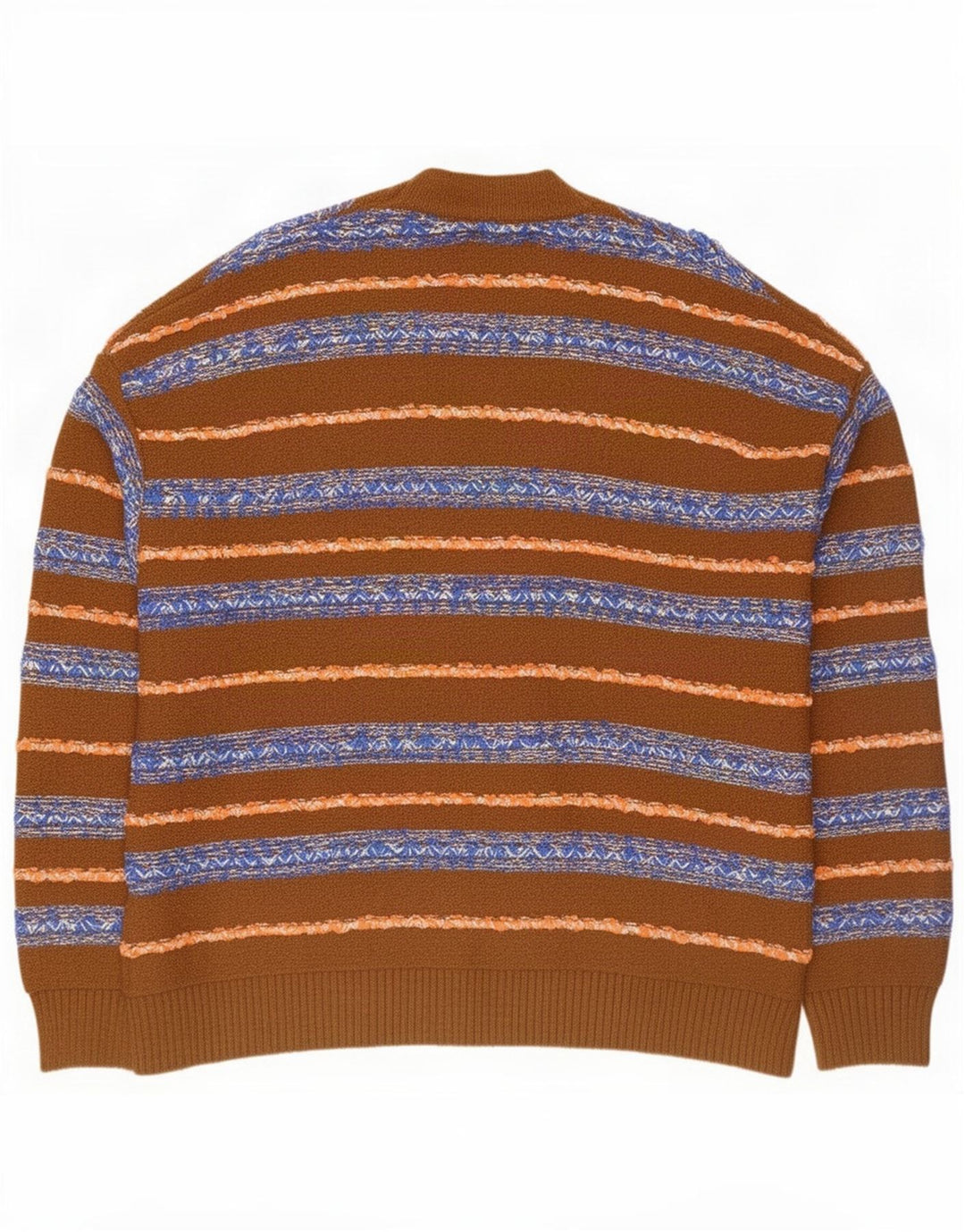 Pulover cardigan pentru bărbați Zara, bumbac cu dungi maro mediu
