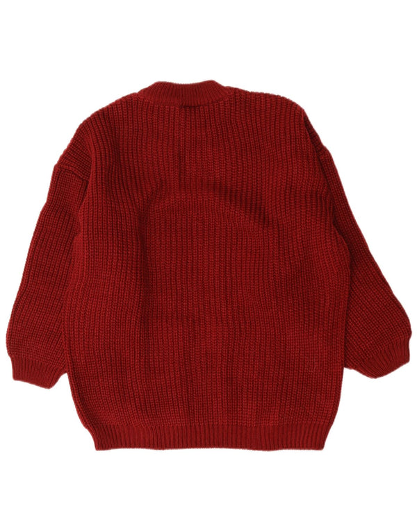 Pulover vintage pentru femei cu gât supradimensionat, pulover EU 38/40 Maroon mediu