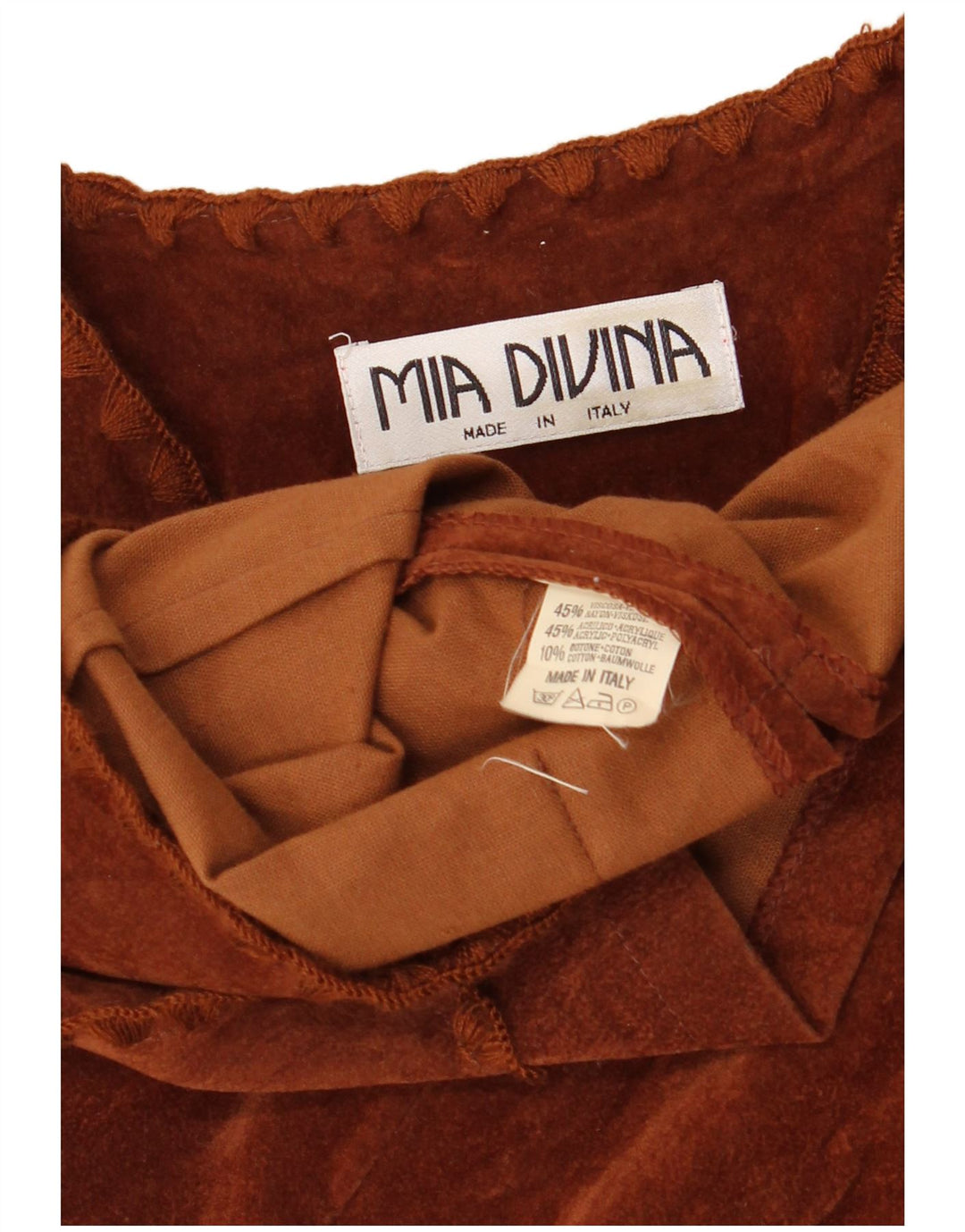 Gilet Vintage pentru femei UK 10 Small Brown Viscose