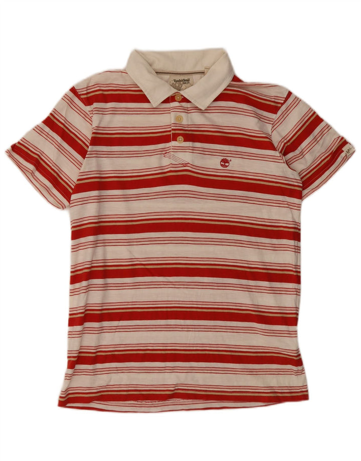 Tricou polo pentru bărbați Timberland, bumbac cu dungi roșii medii