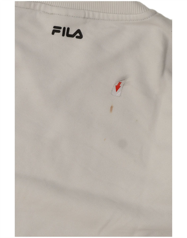 Pulover supradimensionat pentru femei Fila UK 10 Bumbac alb mic