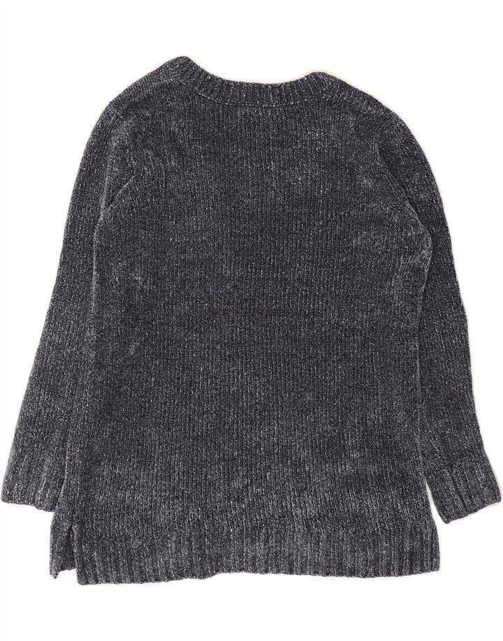 ORVIS Womens V-Neck Jumper Sweater UK 14 Large Grey Polyester Vintage Orvis and Second-Hand Orvis from Messina Hembry 