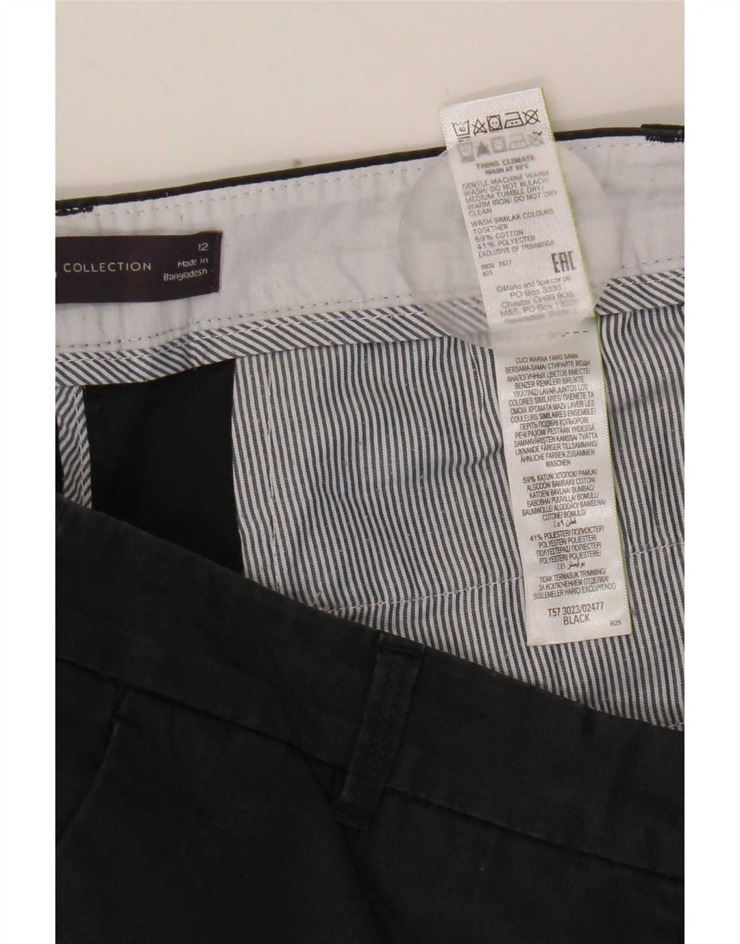 Pantaloni scurti chino pentru femei Marks & Spencer UK 12 Medium W32 Bumbac negru