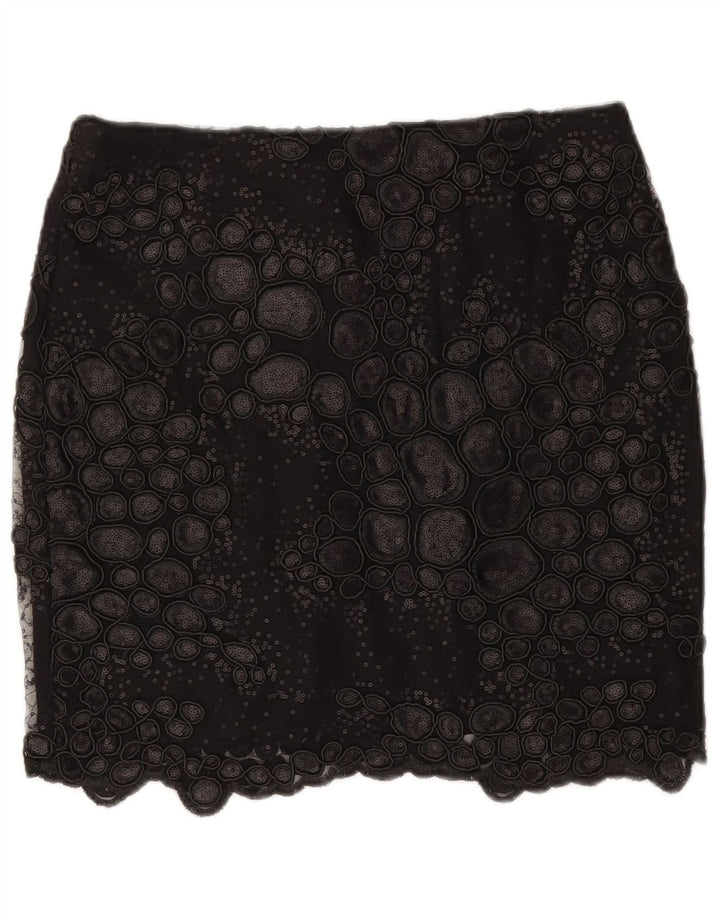 Fusta mini pentru femei Reiss cu model abstract W30 poliester mediu negru