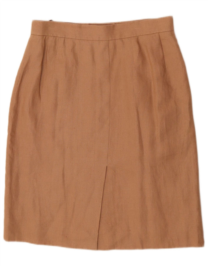 Fusta Dreaptă Femei HERMES IT 44 Medium W30 Bej In
