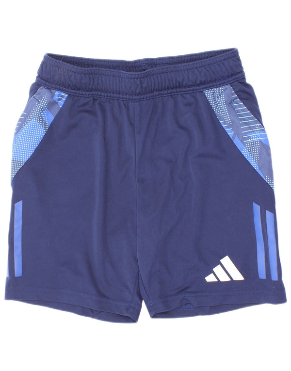 Pantaloni scurți sport Aeroready Adidas pentru băieți 9-10 ani, albastru bleumarin, color block