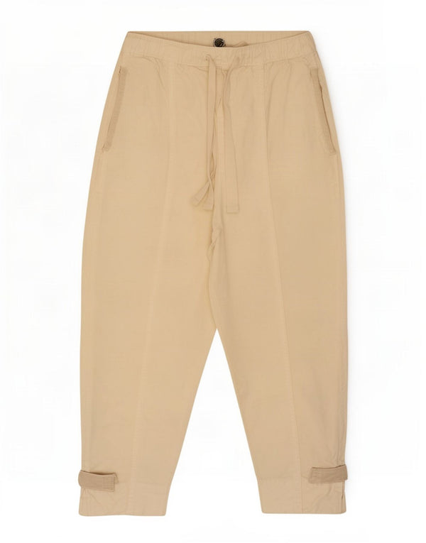 Zara Womens High Waist Cropped Trousers XS W24 L22 Beige Lyocell