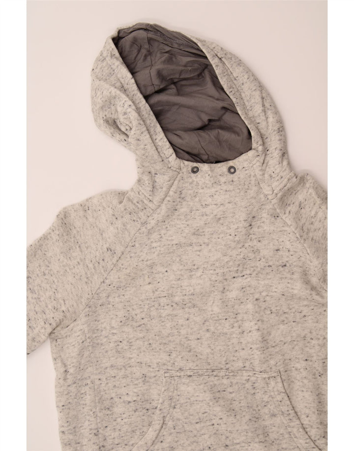 ADIDAS Womens Oversized Hoodie Jumper UK 8/10 Small Grey Flecked Polyester Vintage Adidas and Second-Hand Adidas from Messina Hembry 