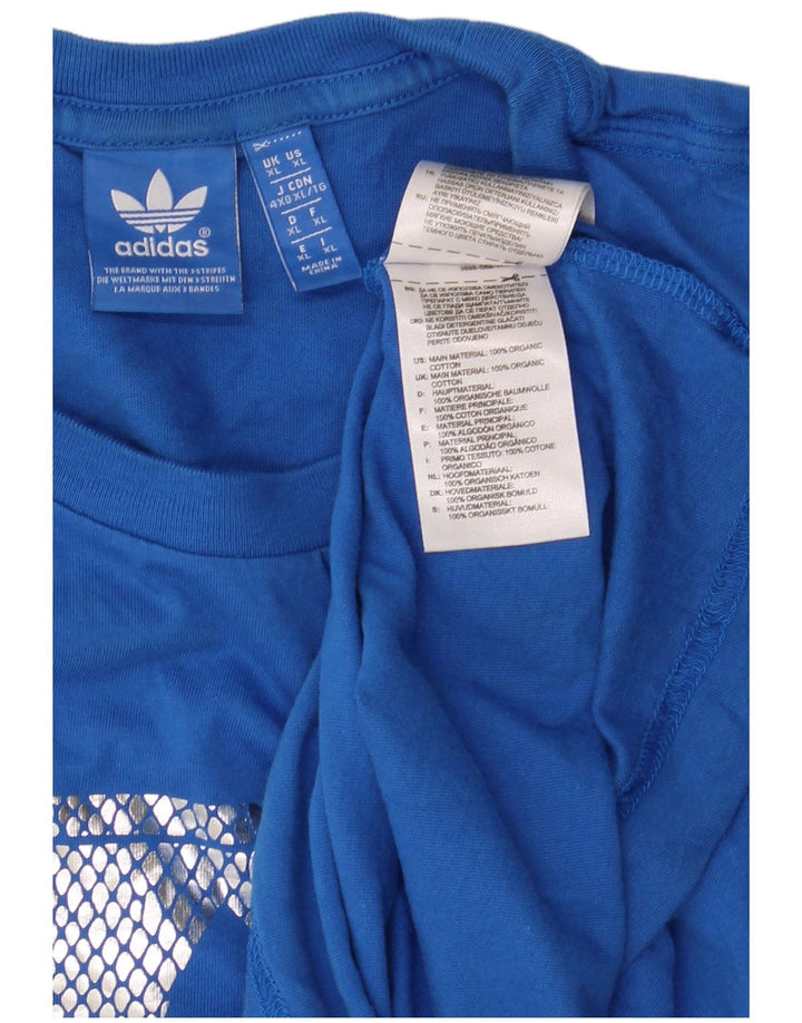 Tricou grafic pentru bărbați Adidas Top XL Bumbac albastru
