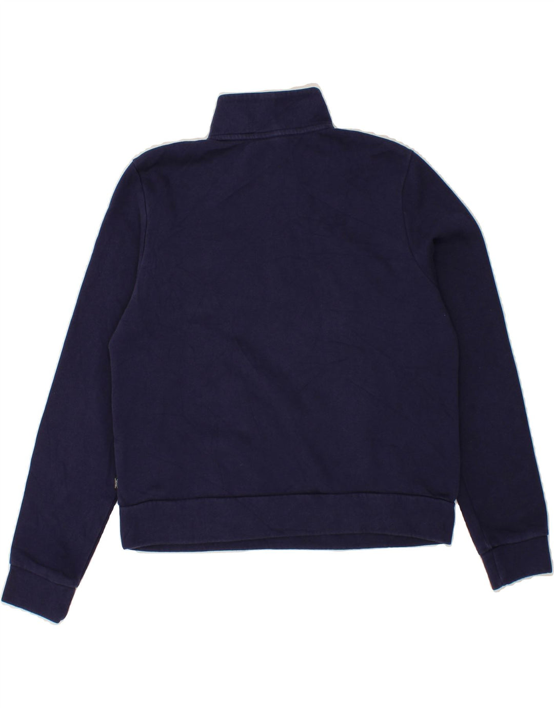 PUMA Womens Zip Neck Sweatshirt Jumper UK 14 Medium Navy Blue Cotton Vintage Puma and Second-Hand Puma from Messina Hembry 