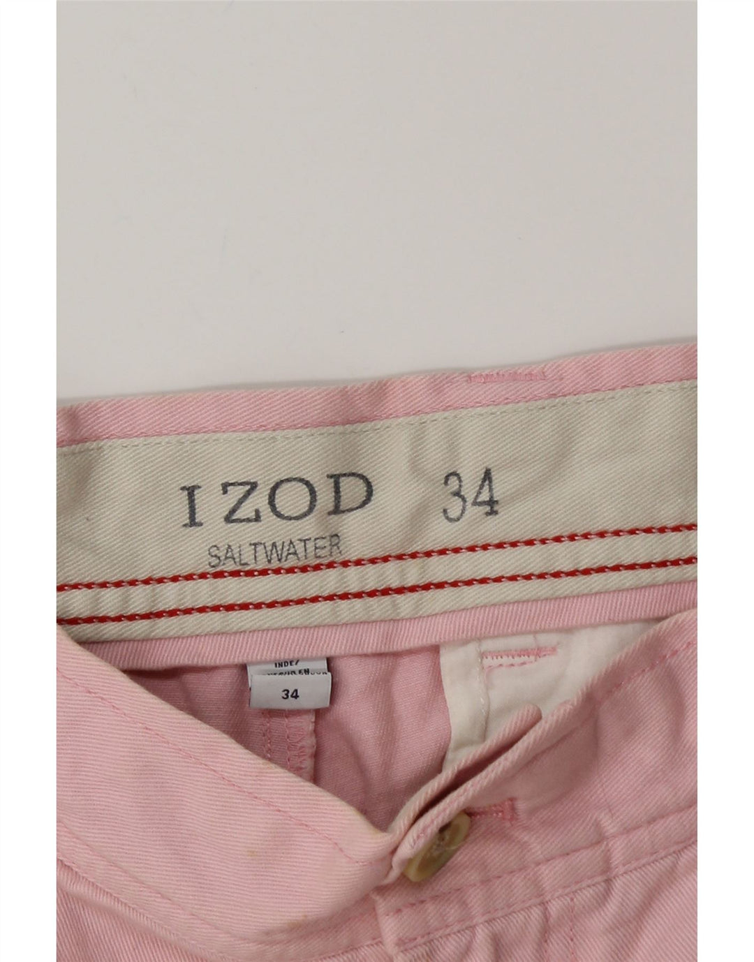 Pantaloni scurți chino pentru bărbați IZOD W34, bumbac roz mare