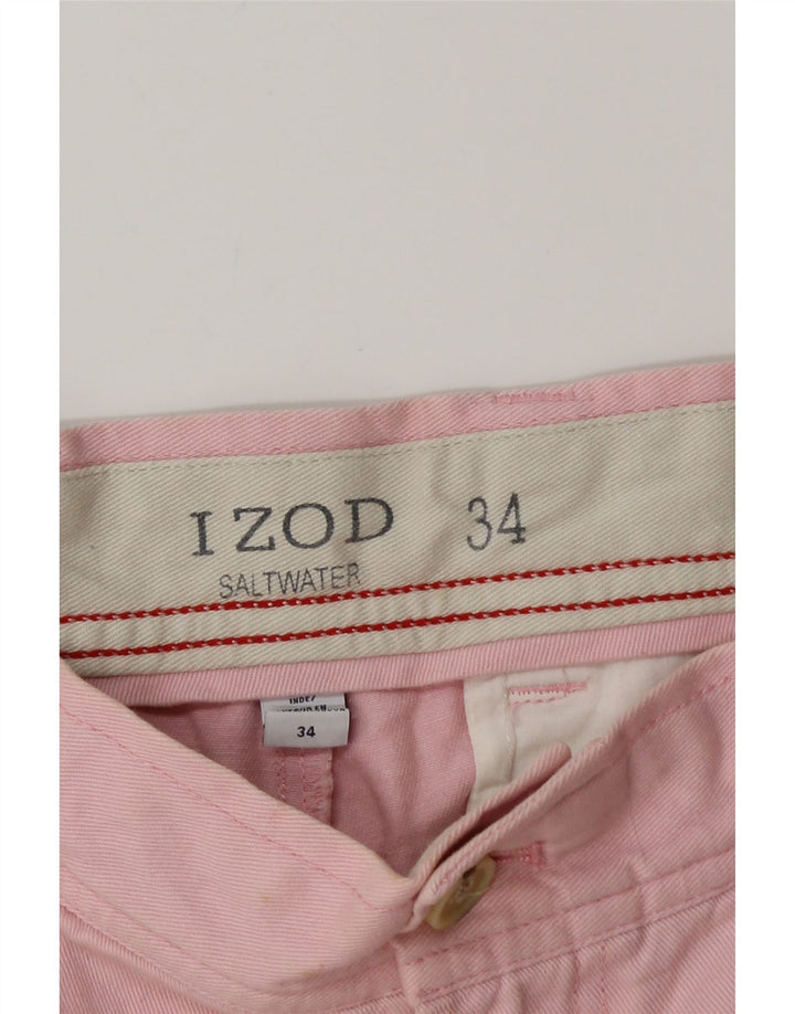 Pantaloni scurți chino pentru bărbați IZOD W34, bumbac roz mare