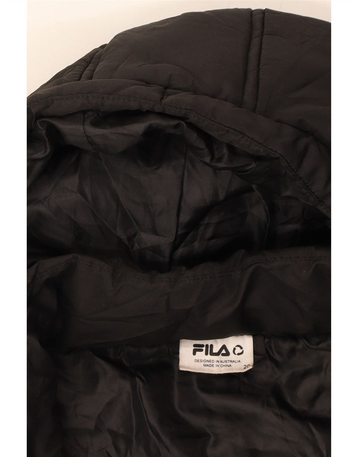 FILA Womens Hooded Padded Jacket UK 20 2XL Black Vintage Fila and Second-Hand Fila from Messina Hembry 