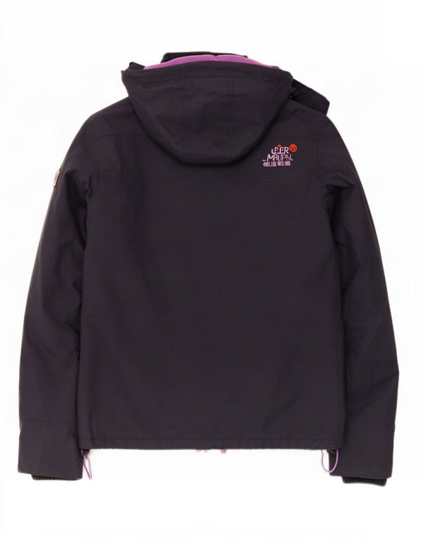 Jachetă Windbreaker pentru femei cu glugă Superdry UK 14 Medium Bleumarin