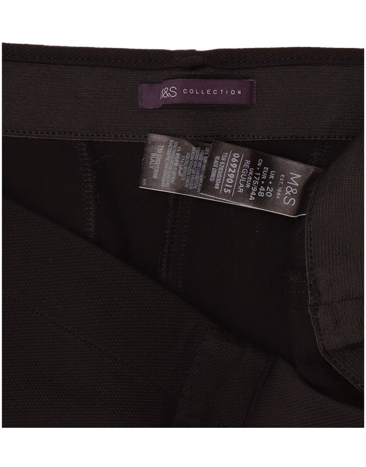 MARKS & SPENCER Pantaloni cu etrier pentru femei UK 20 2XL W34 L28 Poliamidă neagră