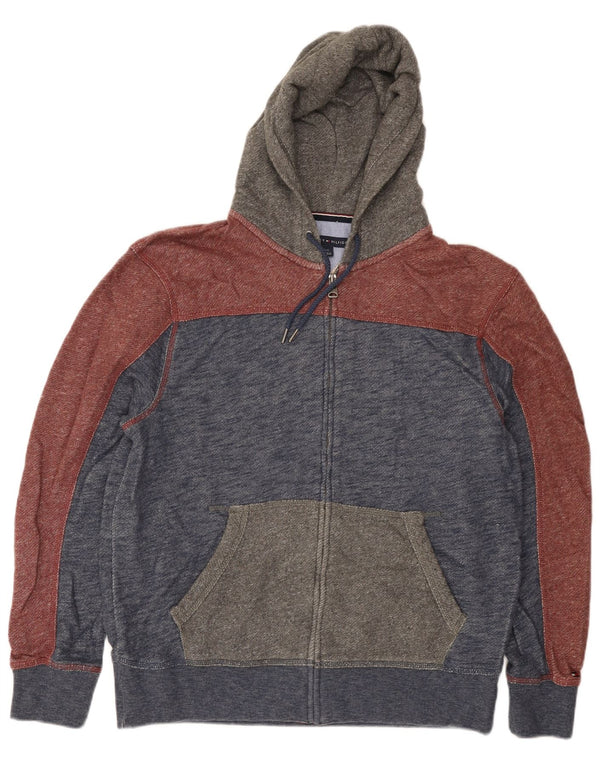 Pulover cu capotă cu fermoar Tommy Hilfiger pentru bărbați, mare, bleumarin, bumbac color bloc