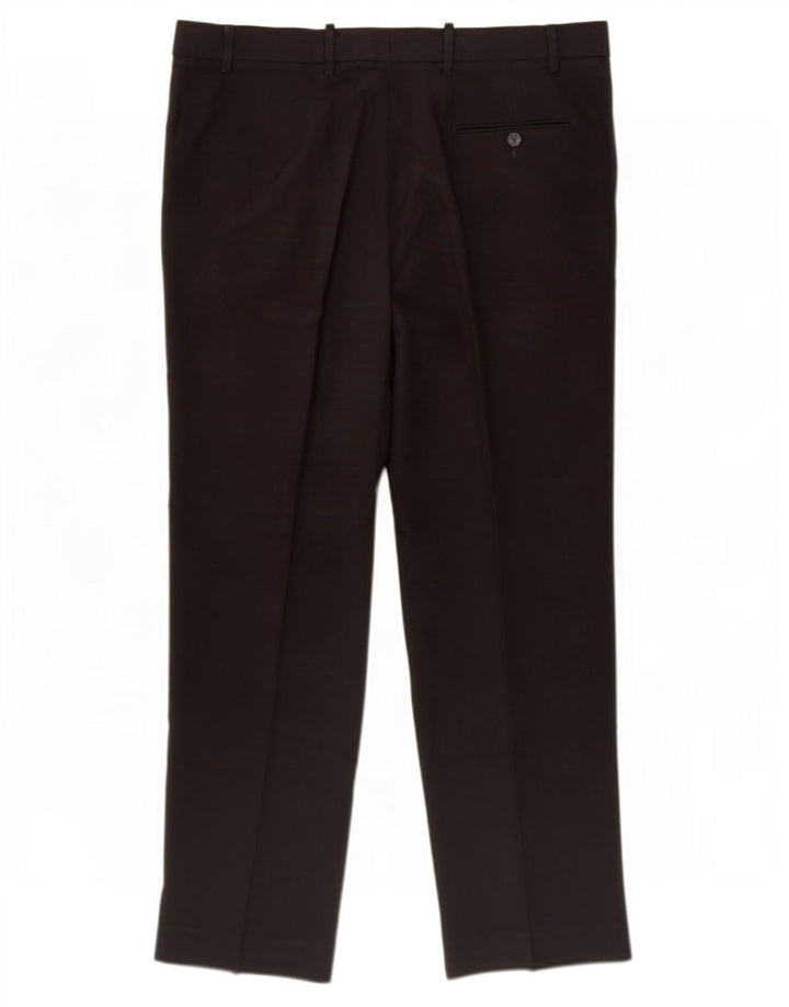 Pantaloni de costum obișnuiți pentru bărbați Marks & Spencer L38 L31 Poliester negru
