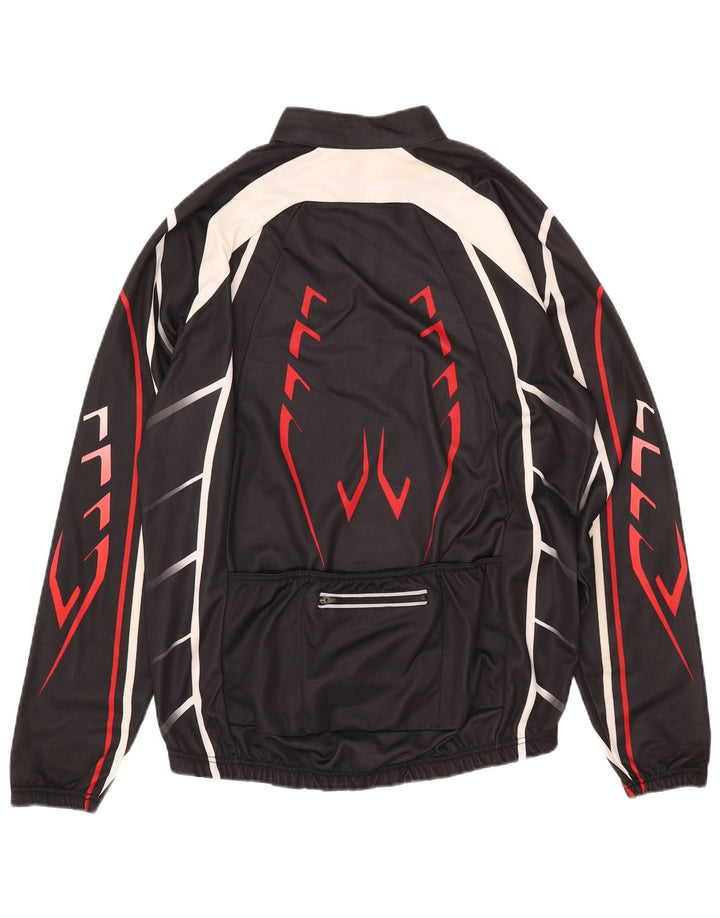 CRANE Trening pentru bărbați, cu fermoar, gât, pulover, top IT 52, mare, negru, geometric