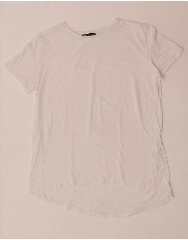 Tricou pentru femei Zara UK 10 Small Bumbac alb