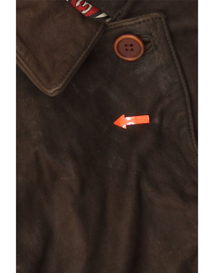 Jachetă de piele pentru femei VINTAGE EU 44 XL din piele maro