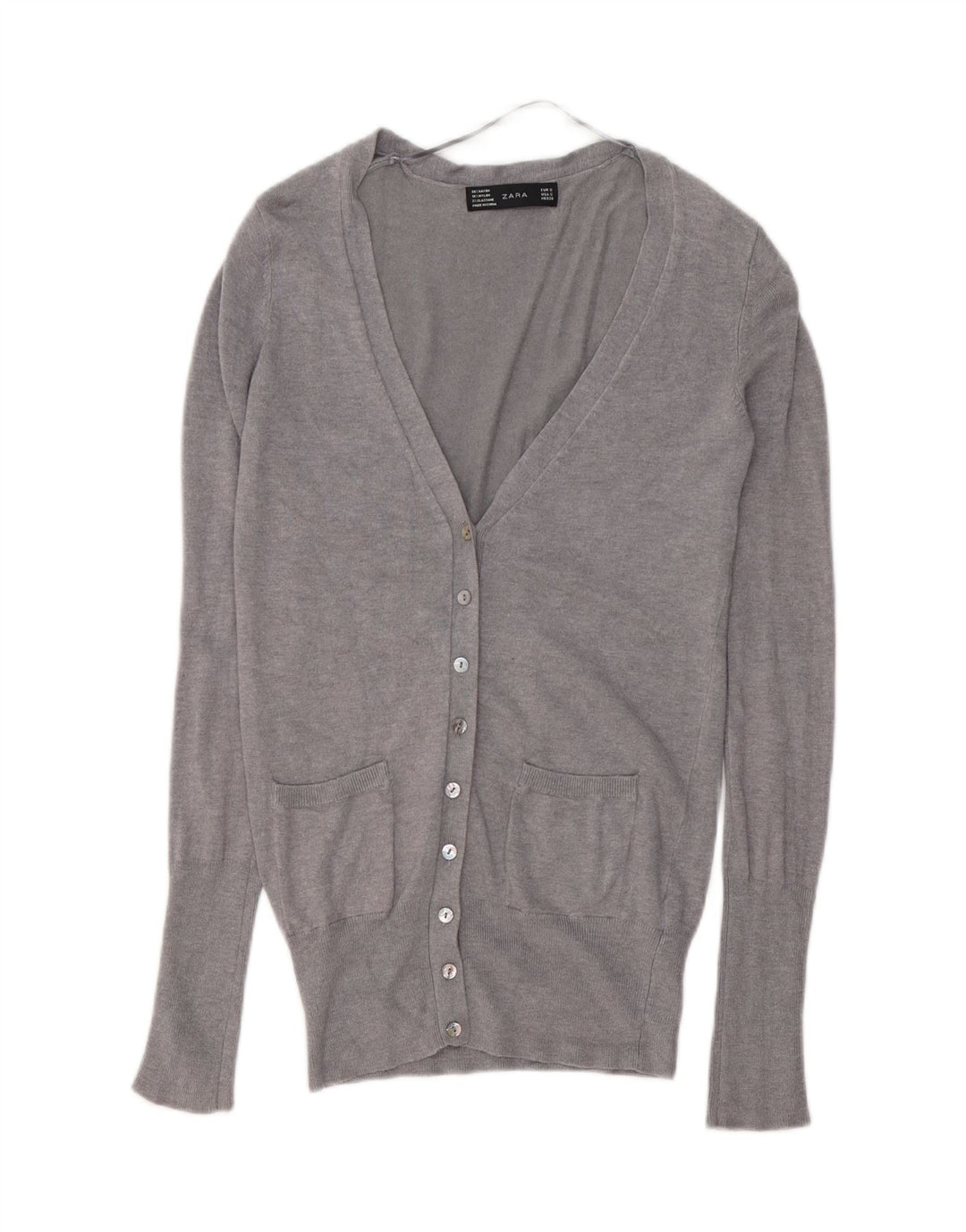 Pulover cardigan pentru femei ZARA UK 10 mic, gri, raion