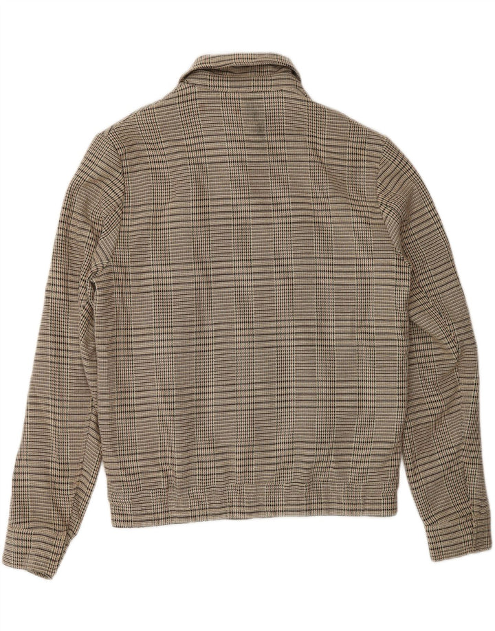 Jachetă Bomber pentru femei cu fermoar complet Zara UK 14 Medium Beige Check Poliester