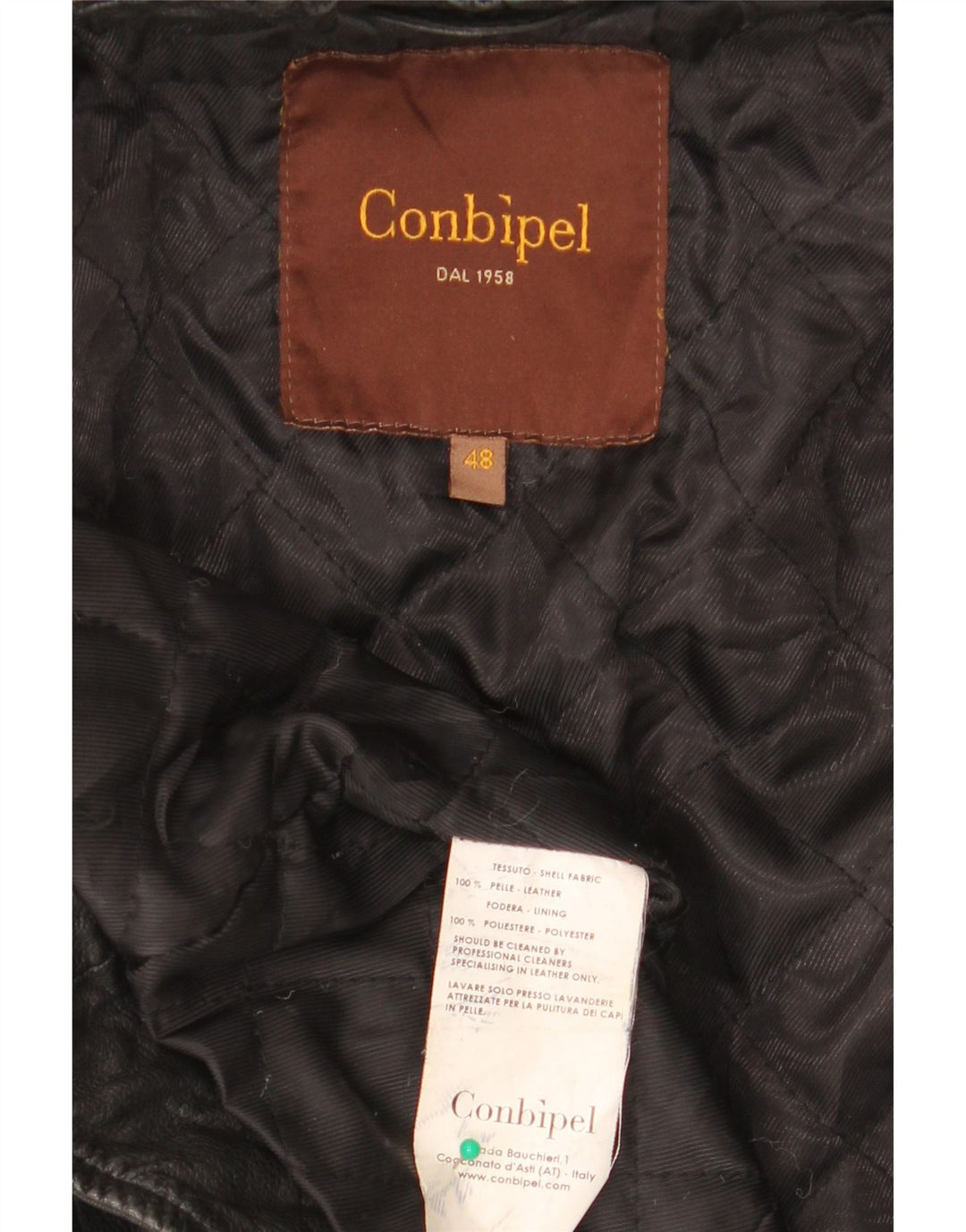 Jachetă de piele pentru bărbați Conbipel IT 48 Medium Black