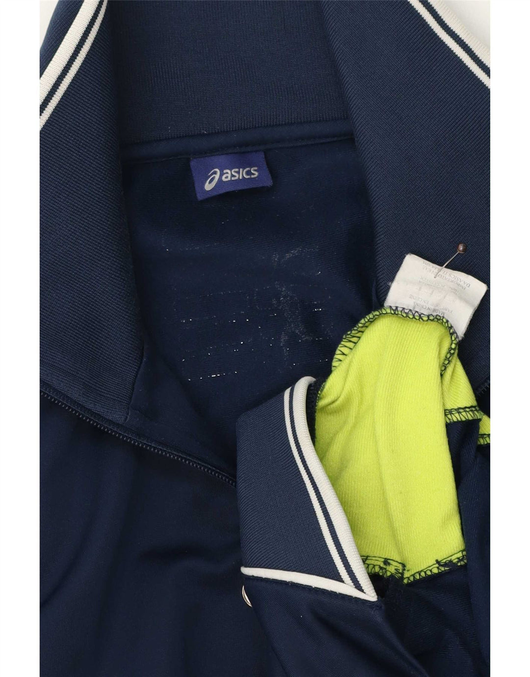 Jachetă de top pentru trening Asics pentru bărbați, poliester bloc de culoare, albastru marin mediu