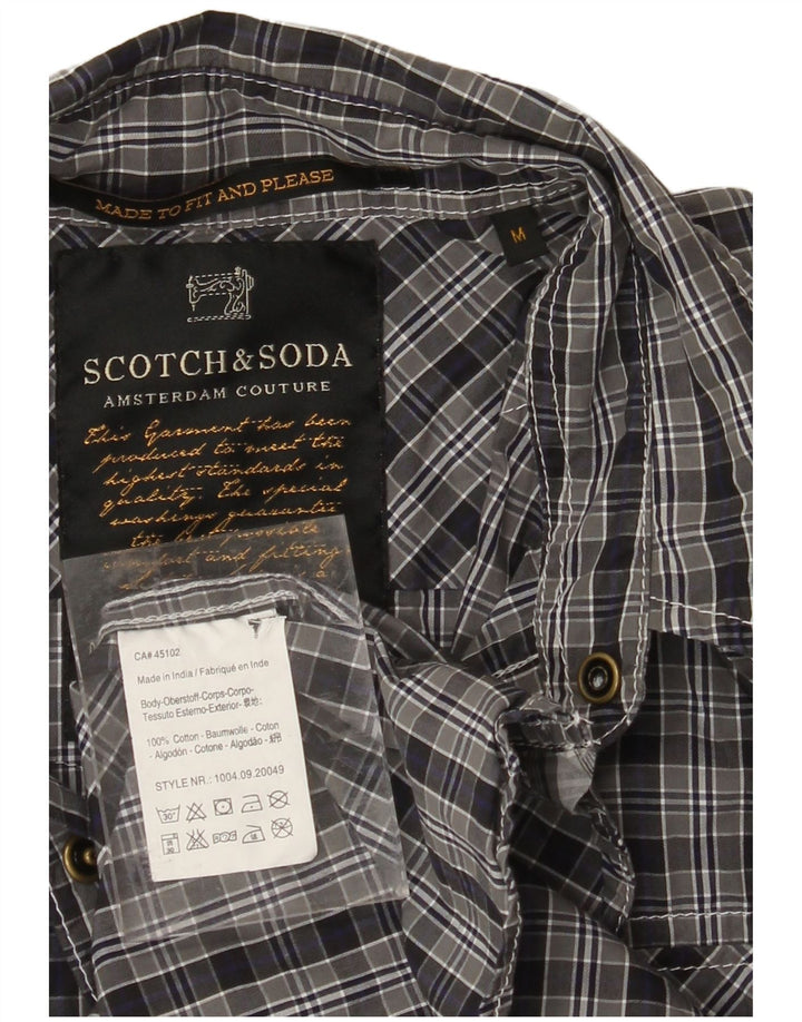 SCOTCH & SODA Mens Shirt Medium Grey Check Cotton