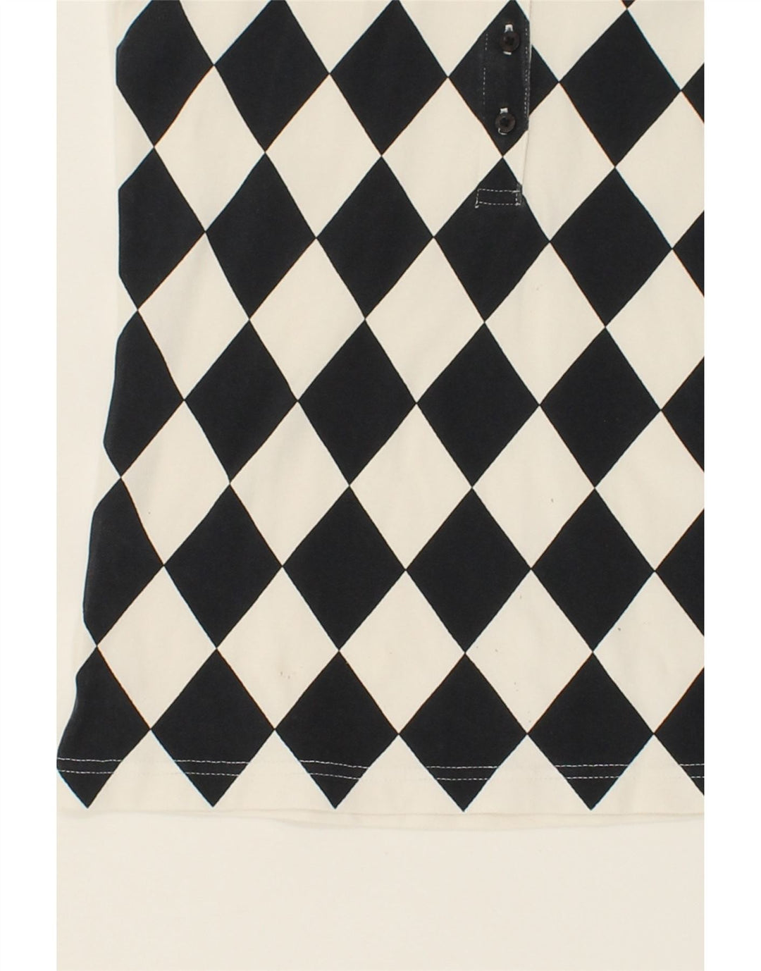 SUN68 Womens Polo Shirt Small White Argyle/Diamond Cotton Vintage Sun68 and Second-Hand Sun68 from Messina Hembry 