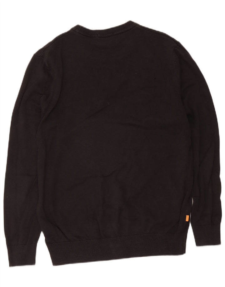 Pulover pentru bărbați Timberland cu gât crew, bumbac mediu negru