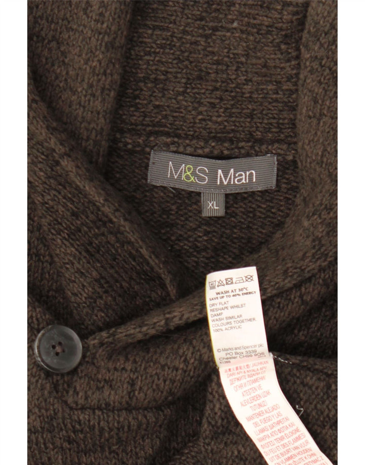 Pulover pentru bărbați Marks & Spencer, cu gât șal, XL, acrilic gri