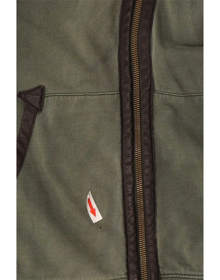 Jachetă de trening pentru bărbați Armani Jeans, bumbac verde mediu